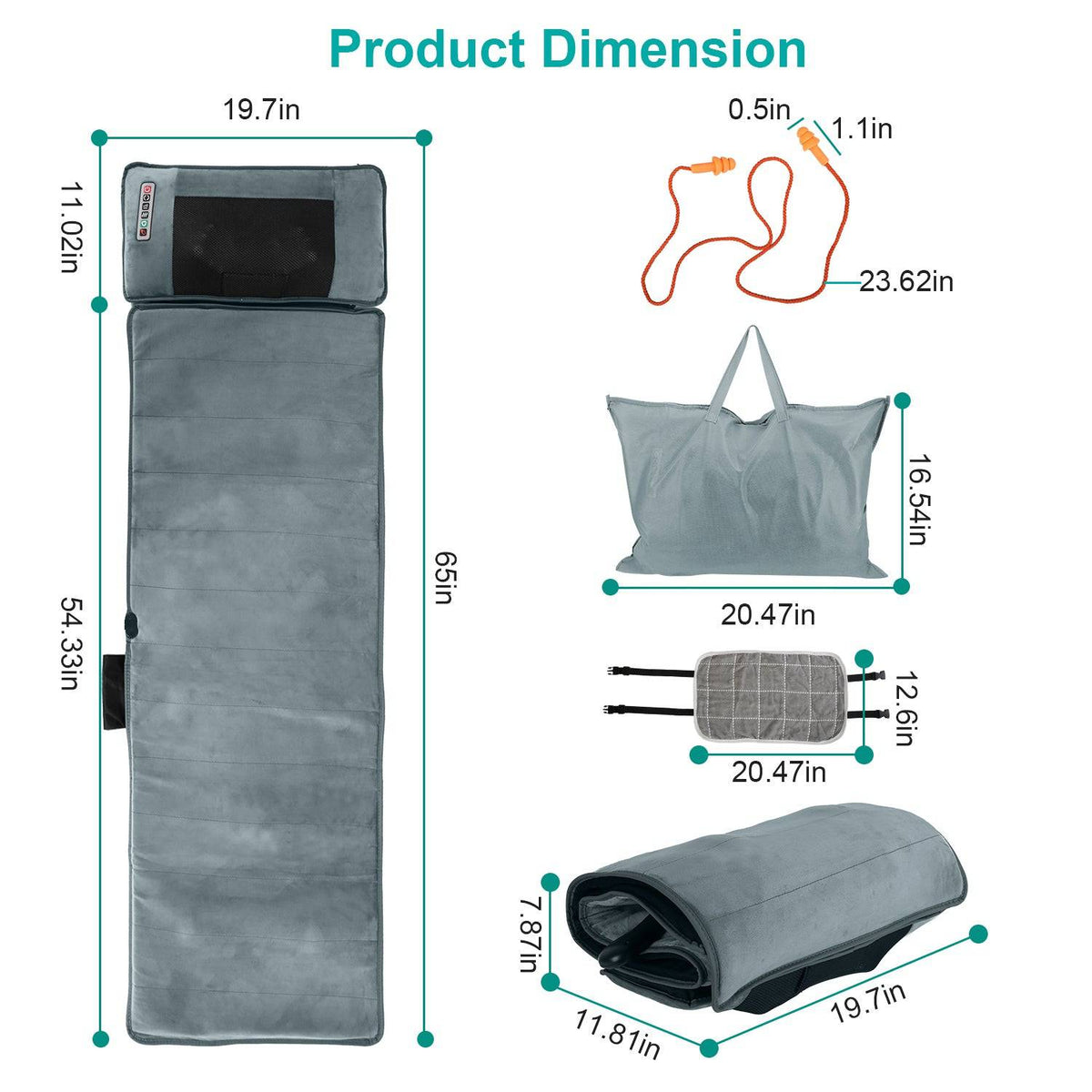 Full Body Massage Mat with Heat & Vibration – Home Relaxation & Recovery System (Neck Pillow Included) - CUWAB SPORT